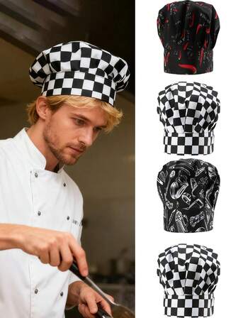 1개 남녀 공용 요리사 모자 - 베이커리, 레스토랑, 케이크 가게에 적합 - 식품 위생 및 편안한 착용 보장