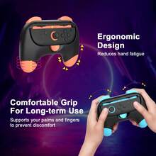 [Mangos de controlador duraderos] 2 paquetes de mangos para Switch 2 Joy-Con - Soporte de controlador ergonómico y mini, correa de mano cómoda y sencilla para Switch 2, accesorios de controlador para una mayor comodidad de juego (izquierda y derecha)