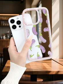 Niedlicher lila Auberginen-Gemüse-Food-Aufdruck, skurrile Ästhetik, lebendiger Foodie-Kunststil, Schutzhülle fürs Handy, stoßfest, Geschenke für beste Freunde, Neuankömmling, kompatibel mit iPhone 17promax/17pro/17/17Air/16promax/16pro/16plus/16/15promax/15pro/15plus/15/14promax/14pro/14plus/14/13promax/13pro/13/12promax/12pro/12/11promax/11 - Schwarz(black) - Übersicht 9