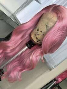 13x4 HD Transparent 180 Density Pink Body Wave Lace Front Wigs Human Hair Wigs Water Wave Lace Front Wigs Human Hair Deep Part Lace Wig Light Pink Colored Wigs Pre Plucked With Baby Hair - 粉色 - 查看 3