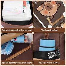 Mochila escolar multifuncional de estilo capibara para niños, linda y con gran capacidad - Estilo Ⅰ - Ver 3