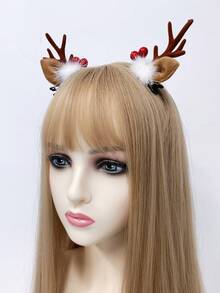 1 Pair Christmas Deer Antlers Street Style Metal Alloy Hair Clips Duck Mouth Clips Suitable For Christmas Wear - Multicolor - View 3