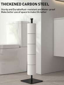 1pc Toilet Paper Holder With Spare Function, Free-Standing Toilet Paper Storage Rack For Bathroom And Toilet Spare Toilet Paper Storage