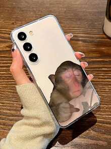 Funda para  con un adorable diseño de mono durmiendo, apta para las series  16E/15/14/13/12/11/PRO/PLUS/PROMAX/MINI. Compatible con las series  S/A/M/NOTE,  S/G/EDGE/E, Honor 400/MAGIC/X, OPPO RNO/A/F,  14/Redmi/POCO/NOTE. Transparente, sencilla, elegante y duradera, fabricada con material TPU protector. Perfecta para San Valentín, Halloween, Navidad y otras ocasiones festivas: una opción ideal para uso personal o para regalar. - transparente - Ver 6