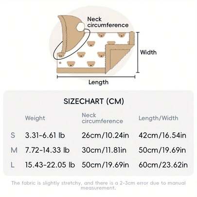 PETSIN 宠物秋冬装，韩式可爱猫狗衣服，毛毯，睡衣，狗袍，猫狗斗篷，适合猫和小型/中型/大型犬