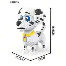 2000片宠物狗主题迷你积木套装：DIY益智玩具。色彩鲜艳，狗狗造型多样。包含麦克狗、坐姿哈士奇、巴迪狗、雪纳瑞等多种款式。宠物爱好者的理想之选。激发创造力和空间感知能力。是房间装饰、生日和节日礼物的完美选择。