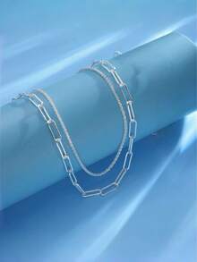 Women's Double Necklace - Two-Layer Design Gold And 925 Silver Plated, Minimalist And Elegant Style - Gold - View 11