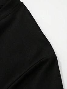 Men's Graphic T-Shirt With Slogan - Black - View 4