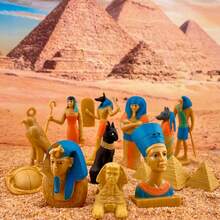 Hand-Painted Ancient Egypt Mini Figurines - Astronautics & Space Exploration Toy Statues Science Simulated Models Educational Playset - Realistic World Iconic Landmarks Architecture Buildings Kit - Human Body Model 3D Body Parts Anatomy Learning Toys For Kids, Perfect Cupcake Toppers Ornaments Party Favors Es Safari Solid Toy Figures Birthday Christmas Ideal Gifts For Boys & Girls - Multicolor - View 2