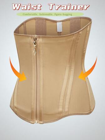 1 pieza El cinturón moldeador de malla para mujer cuenta con un diseño de cremallera y cierre de gancho y ojal, ofreciendo un ajuste cómodo y ceñido a la figura. Es fácil de usar y adecuado para diversas ocasiones diarias en el hogar.