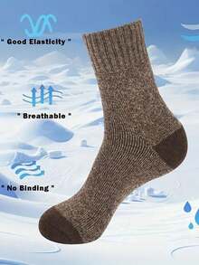 5 Pairs Men's Socks, Soft & Warm Winter Casual Socks, Suitable For Indoor And Outdoor, Hiking