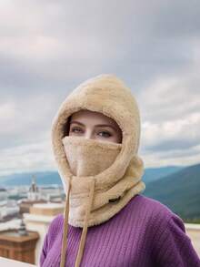 1件装冬季耳颈保暖帽，女士保暖内衬帽，滑雪面罩，涤纶针织全头颈保暖帽，男女通用，轻便，女士帽子组合，女士针织帽，女士冬季帽子情人节礼物 - 彩色 - 查看 9