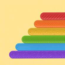 减压拍手手环玩具：儿童纹理感官玩具、自闭症镇静玩具、特殊需求、6 件套可穿戴配件套装（随机详情） - 彩色 - 查看 5