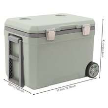 Wheelded Cooler Insulated Portable Cooler Ice Retention Cooler With Handle - Green - View 3