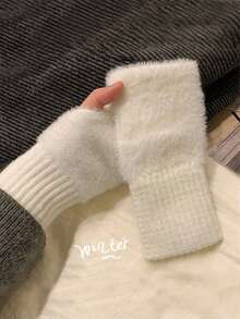 1 paire/2 paires de gants sans doigts thermiques pour femmes, mitaines tricotées courtes pour garder les mains au chaud tout en laissant les doigts libres. Idéal pour le bureau, l'école, l'écriture, les sports d'hiver en extérieur et le port quotidien en automne/hiver. Indispensable pour la chaleur de la Saint-Valentin. Aventure en plein air, fournitures de camping pour garder les mains au chaud, protéger la paume de la main pour garder les doigts flexibles. - Multicolore - Voir 6