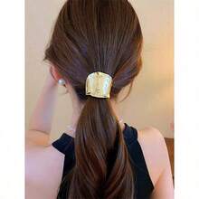 1 Pieza Pasador De Pelo Metálico Con Diseño Hueco Para Coleta, Sujetador De Coleta Con Dientes, Lazos De Pelo, Bandas Elásticas Para El Cabello, Scrunchies, Cuerda Para El Cabello, Liga Para El Cabello - Nhiều màu - Xem 2