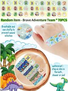 700PCS/300PCS/70PCS Colorful Cute Adhesive Tape, Adhesive Flexible Hemostatic Patch, Waterproof Breathable Adhesive Tape, Good Helper For Protecting Wounds (Various Patterns Of Dinosaurs, Planes, Marine Animals, Animal World, Etc - Multiple Styles) - Nhiều màu - Xem 8