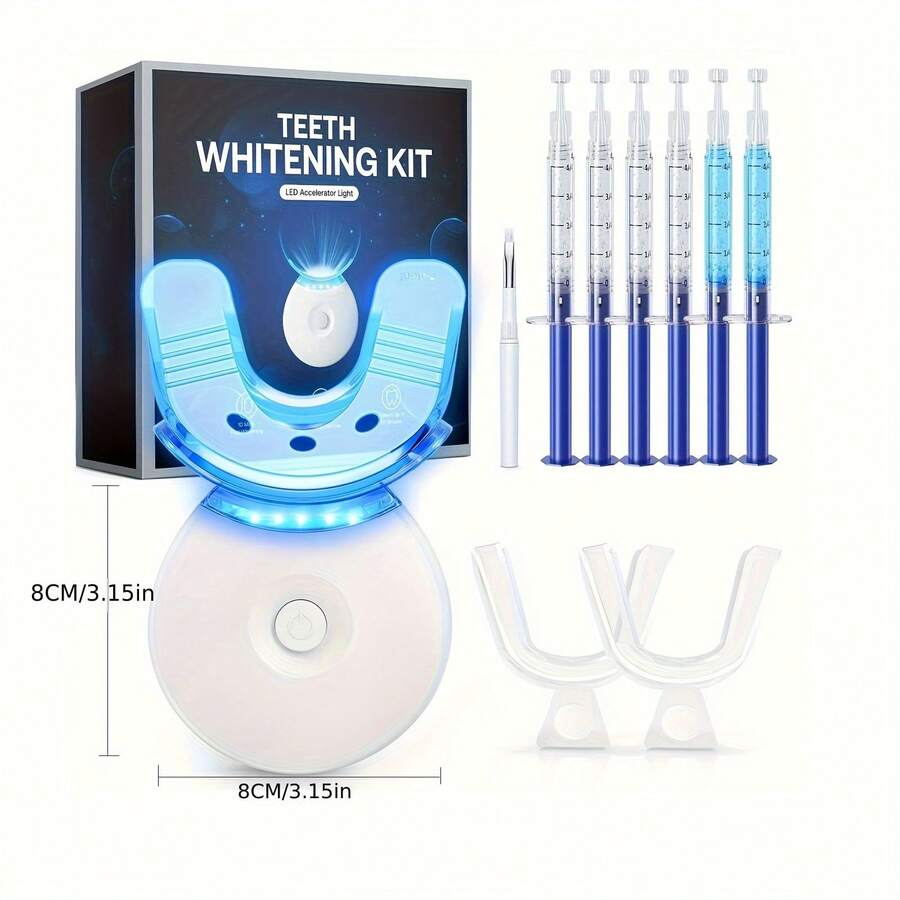 Fairywill Teeth Whitening Kit For Sensitive Teeth-1Pcs 28LED Teeth Whitening Light-3Pcs Teeth Whitening Gel -10 Min Fast Teeth Whitener- Enamel Restores Your Gleaming White Smile - Xanh và trắng - Xem 1
