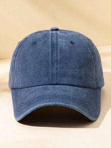 Men Solid Baseball Cap Casual - Kaffebrunt - Visa 1