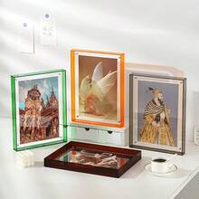 1个亚克力悬浮相框 - 可摆放在桌面或墙上，高透明度PMMA材质，多种尺寸可选，简约透明边框，适用于家居、办公室、照片墙 - 秋季装饰、节日礼物、工作空间必备、摄影佳品、优雅、圣诞节、感恩节、新年、冬季家居装饰 - 彩色 - 查看 9