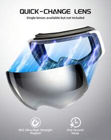OTG Ski Goggles, Interchangeable Magnetic Lens Snow Goggles, Anti Fog Snowboard Goggles For Women Men Adult Youth - 銀色 - 查看 6
