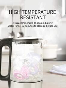 KUNT 1pc Baby Silicone Pig Shaped Fruit & Vegetable Teether, Suitable For Daily Feeding - Blue and White - View 10