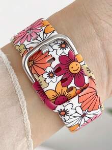 1pc Sunflower Print Silicone Watch Bands Compatible With Apple Watch Band 38mm 40mm 41mm 42mm 4mm 45mm 49mm (S10 42 )Mm (S10 46)Mm Women,Fashion Floral Design Comfortable Replaceable Waterproof Sports Strap Compatible With Iwatch Series 11 Ultra 3 SE3 Ultra 2 S10 SE2 9 8 7 SE 6 5 4 3 2 1, Sporty & Fashionable Smart Watch Strap, Women Watchbands, Fine Women Fashion Watch Accessories
