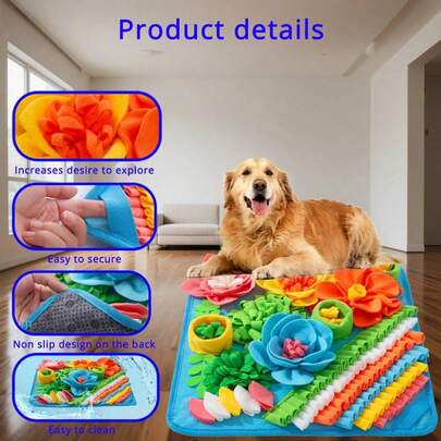 1 pezzo Tappetino di addestramento all'olfatto per animali domestici, cani e gatti, per sollievo dallo stress, resistente alla masticatura, tappetino per alimentazione lenta, coperta per addestramento animali domestici, accessori per animali domestici
