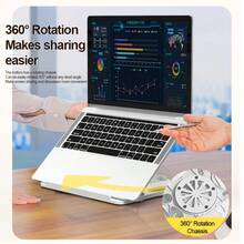360° Rotatable Tablet Laptop Stand, Universal ABS Portable Folding Support, Non-Slip Silicone Pads, Easy Angle Adjustment For Office, Learning, Drawing - Multi-Device Holder - 彩色 - 查看 7