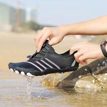 Escarpines para Hombre Zapatos de Agua Zapatos de Deportes Acuáticos Exterior Zapatos de Playa Zapatillas Minimalistas Verano Secado Rápido Antideslizante Interior - Negro Blanco-A100 - Ver 6