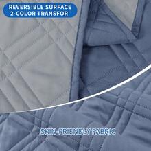 YSTYLE Single-Seater Sofa Cover With Armrests, Reversible Cat-Friendly Scratch-Resistant Couch Cover, Double-Sided Quilted Sofa Cover, Universal Sofa Cover - Gray Blue + Light Gray - View 3