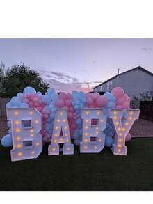 4FT Marquee Light Up Letters, Large Light Up Letters For Party Decoration, Marquee Letter For Birthday Graduation Baby Shower Wedding, Pre-Cut Foam Board Assembly Required Letter &-Z - O màu vàng - Xem 2