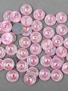 50 piezas/paquete, Rhinestones de resina redondos de 14 mm, Rhinestones de resina coloreados y con efecto AB, Rhinestones de resina de fondo plano para decoración DIY en ropa, bolsos, zapatos y manualidades