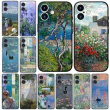 Claude Monet Cat Impressionism Waterlily compatible with Apple  15 16 Plus 13 11 12 Pro Max X XR ProMax 15+ 16Plus 16E Cover Case, Cover compatible with funda  17 pro max, funda  17 pro, funda  17, funda  16, funda  16 pro max, funda  15 - 10 - Ver 4