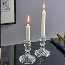 3/2 szt./1 szt. szklanych świeczników, stojące europejskie retro tłoczone kryształowe świeczniki, dekoracja stołu w salonie na walentynki, aromaterapeutyczna podstawa świecy, romantyczna dekoracja - świeczniki i świeczniki do domu, salonu, sypialni, hotelu/restauracji/przestrzeni komercyjnej - idealne na wesela, walentynki i Nowy Rok