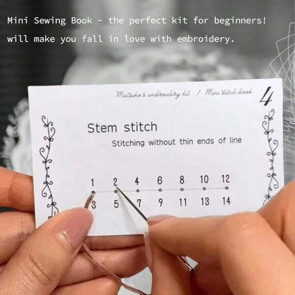 DIY Embroidery Kit For Beginners – Pre-Printed Fabric With Colorful Threads, Detailed Stitch Guide & Hoop, Learn Chain, Stem & Back Stitch, Perfect Handcraft Gift For Home Décor & Creative Hobbies