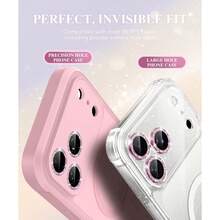 1 Set Camera Lens Protector Film For IPhone 17/16/15/14/13/12/11 Pro Max, [Anti-Drop] [Compatible With Phone Case] [Easy Installation] Camera Screen Protective Film Accessories - Pink - View 5