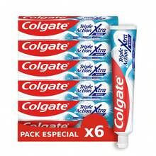 Triple Action Pasta de Dientes Extra White (Entrega en 48 horas), Sabor a Menta, Pasta dental que proporciona protección contra la caries, Ayuda a mantener los dientes blancos de forma natural, Refresca el aliento, con micropartículas pulidoras, colgate pasta de dientes, dentífrico colgate, pasta de dientes triple acción, crema dental, dentífrico, pasta blanqueadora, dentífrico con flúor, protección contra caries, aliento fresco, pasta de dientes con menta, eliminación de manchas - Blanco - Ver 9