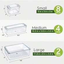 TAIMASI 14 Pack Fridge Organizer, Stackable Refrigerator Organizer Bins With Lids, Fridge Organizers And Storage Containers For Fruit, Vegetable, Food, Drinks, Cereals, Clear | Perfect For Thanksgiving, Christmas, New Year's, Easter, And Mother's Day Kitchen Organization - Clear - View 7