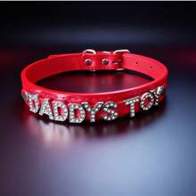 1pc Red & Black Sexy Lingerie Accessory Letter Choker, Gothic Style DIY Choker, Custom Adult Couple Sexy Tool, Party Club Jewelry Gift - Multicolor - View 9