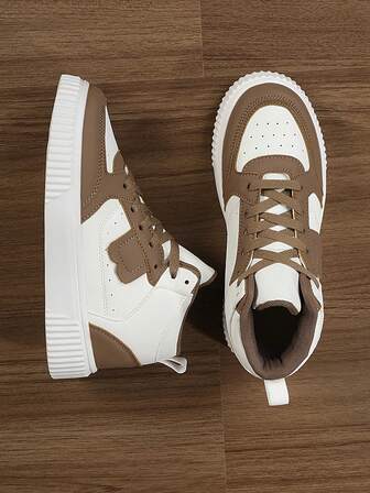 Men's Flats Shoes Casual Sneakers, Lace Up Soft Sole Flat Comfortable Skate Shoes For Men, Lightweight High-Top Daily Shoes