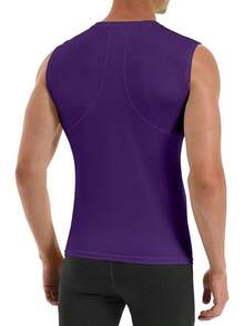 GYHSRunhit Sleeveless Compression Shirt Men Top Athletic Muscle Shirts Men - 紫色 - 查看 3