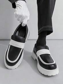 新款设计师男士一脚蹬乐福鞋，亮面漆皮，厚底，加高，复古英伦风格，价格实惠的高端感觉，适合返校、大学、毕业典礼，柔软舒适的圆头，优雅的正装鞋，男士商务/办公室通勤，休闲日常穿着，情侣/约会/派对/婚礼，新郎鞋，节日礼物，春/夏/秋季，尺码偏小，请订购大一码