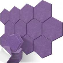 12pcs Self-Adhesive Acoustic Foam Panels, 12x10 Inches, High Density 339.51LB/M², Sound Absorbing Insulation Decorative Tiles, No Nails Wall Decor, Multi-Purpose For Valentine's Day, Home, Study, Office, Classroom, Christmas & New Year Decoration, Photo Display, Message Board, Creative New Year Gift - Multicolor/A - View 15