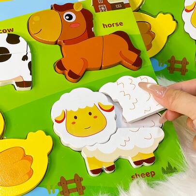 Đồ chơi xếp hình động vật trang trại bằng gỗ Montessori, Bộ xếp hình hình dạng phát triển sự phối hợp tay mắt, Trò chơi ghép hình chốt lớn cho trẻ mới biết đi, Học sớm và rèn luyện kỹ năng vận động tinh, Học màu sắc và động vật, Trò chơi tương tác giữa cha mẹ và con cái, Quà tặng sinh nhật cho bé