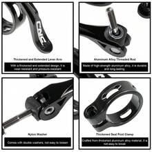 Stylish CNC Seatpost Clamp For MTB/Road Bike | Ultralight Aluminum Alloy 31.8mm/34.9mm, Anti-Slip Design Bike Accessories - Black - View 7