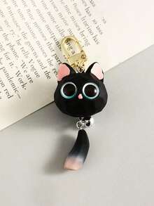 1PC Cat Keychain,Women's Kitten Keychain,Keychain Accessories,Keychain Pendant,Men's Keychain,Cute Big Eyed Cat Keychain