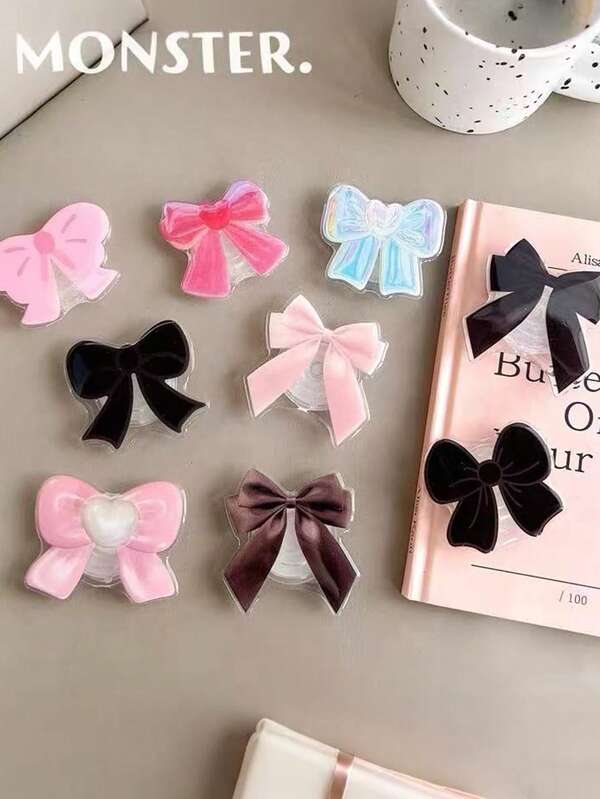 1pc INS Butterfly Acrylic Resin Phone Holder, Foldable Portable Air Cushion Phone Stand For Desk