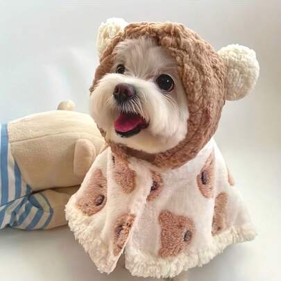 Pet Autumn/Winter Apparel, Korean Style Cute Cat & Dog Clothes, Blanket, Pajamas, Dog Robe, Cat & Dog Cloak Suitable For Cats And Small/Medium/Large Dogs