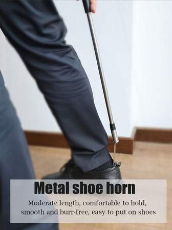 Suricat Calzador de zapatos de mango extra largo (ajustable de 10 a 24,8 pulgadas) - Calzador de metal para hombres y mujeres - Ayuda de alcance de pie grande para personas mayores, cuchara de zapatos, calzador de mango largo